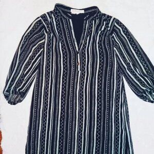 SHEER BLACK AND WHITE 90'S STYLE GEOMETRIC BLOUSE